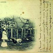 Tarxeta postal de Valle-Inclán a Manuel Company con poema manuscrito